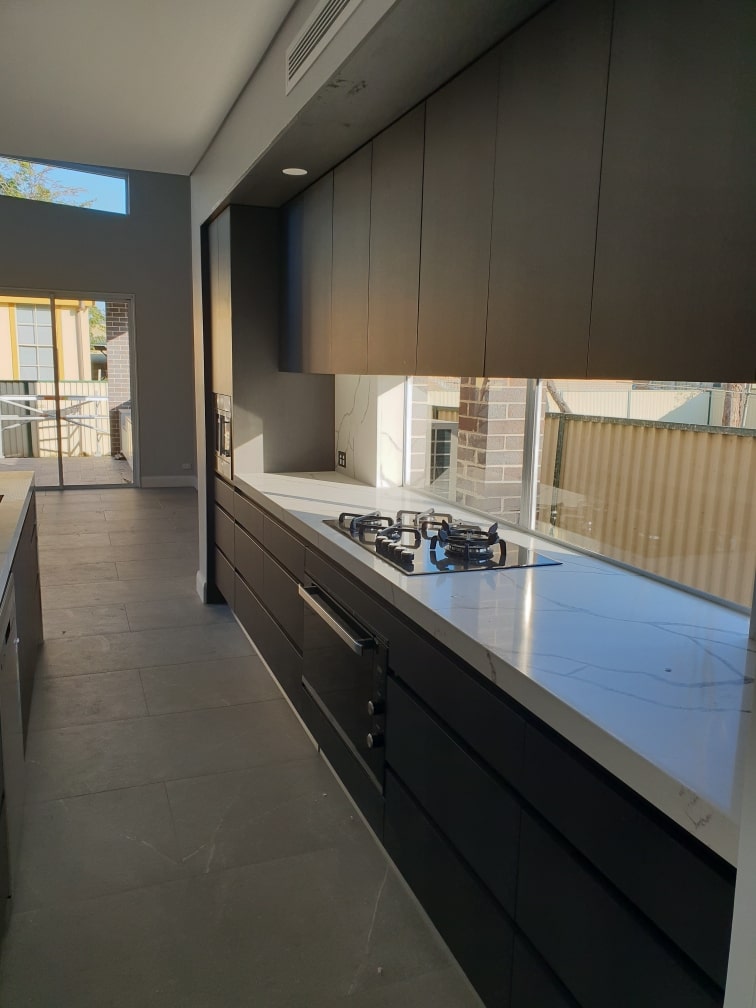 Grey and Black outdoor kitchen