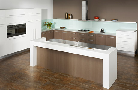 kitchen with wooden floor