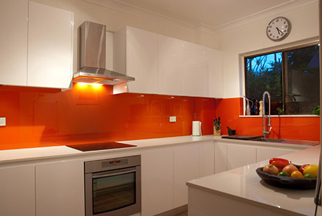 orange splashback kitchen