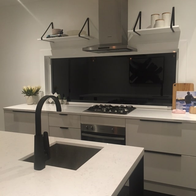 White Kitchen with Black Accessories Sydney