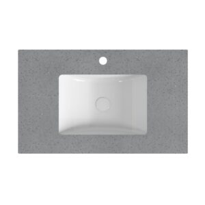 Poseidon Speckle Grey Stone Top With Undermount Basin